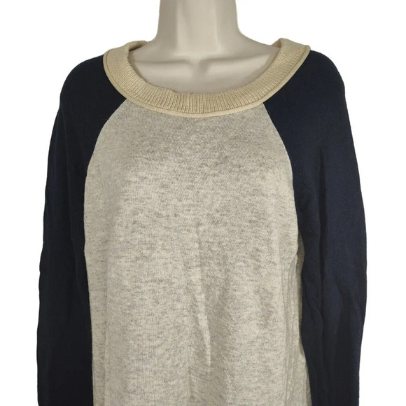 41 Hawthorn Heather Grey Blue Pullover Sweater Knit Top Women Size L Long Sleeve - Picture 2 of 7